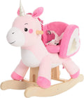 Baby Rocking Horse, Ride Unicorn, Kid Ride On Toy for 6 Month-3 Year Old, Infant (Boy Girl) Plush Animal Rocker, Toddler/Child Stuffed Ride Toy (Pink)