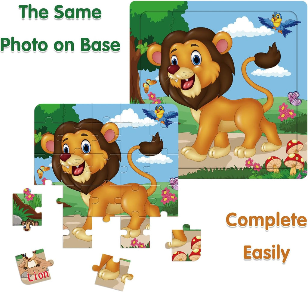 Puzzles for Kids Ages 3-5 Toddler Wooden Toys  Learning Education Preschool Sets Games for Boy Girl 3 4 5+ Years Old, Pack of 6 (20 Pieces)