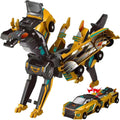 Collision Transforming Dinosaur Car Toy, 2 Magnetic Cars Convert into Dinosaur Toys,Dino Robot Toy, Boys Toys,Kids Toys, Party Birthday for Kids (Golden)