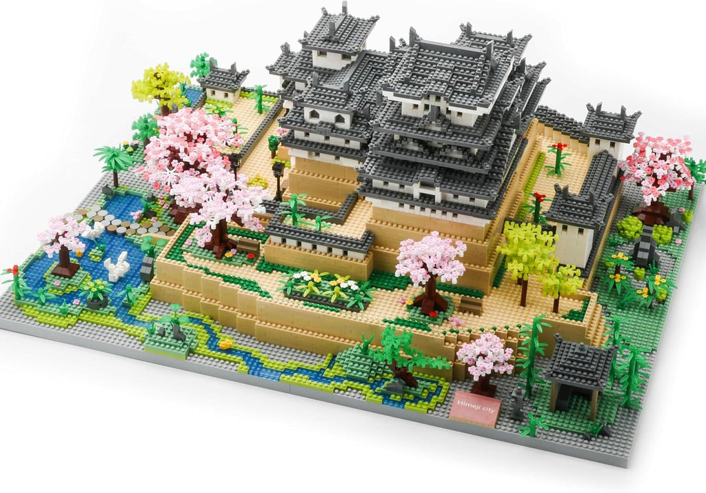 Micro Mini Building Blocks Sets for Adults Japan Himeji Castle with Cherry Blossoms Model Kit Architecture Landmarks Collection 10080 PCS, Collectible Toy Present