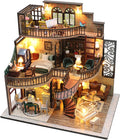 DIY Dollhouse Miniature Kit, Doll House Kit with Dust Proof Cover and Music Box, Mini Wooden Dollhouse Toys for Adult Gift(M2132)