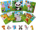 Wooden Puzzles for Toddlers 2-5 Years Old(Set of 6), 9 Pieces Preschool Educational and Learning Animal Jigsaw Puzzle Toy Gift Set for Boys and Girls