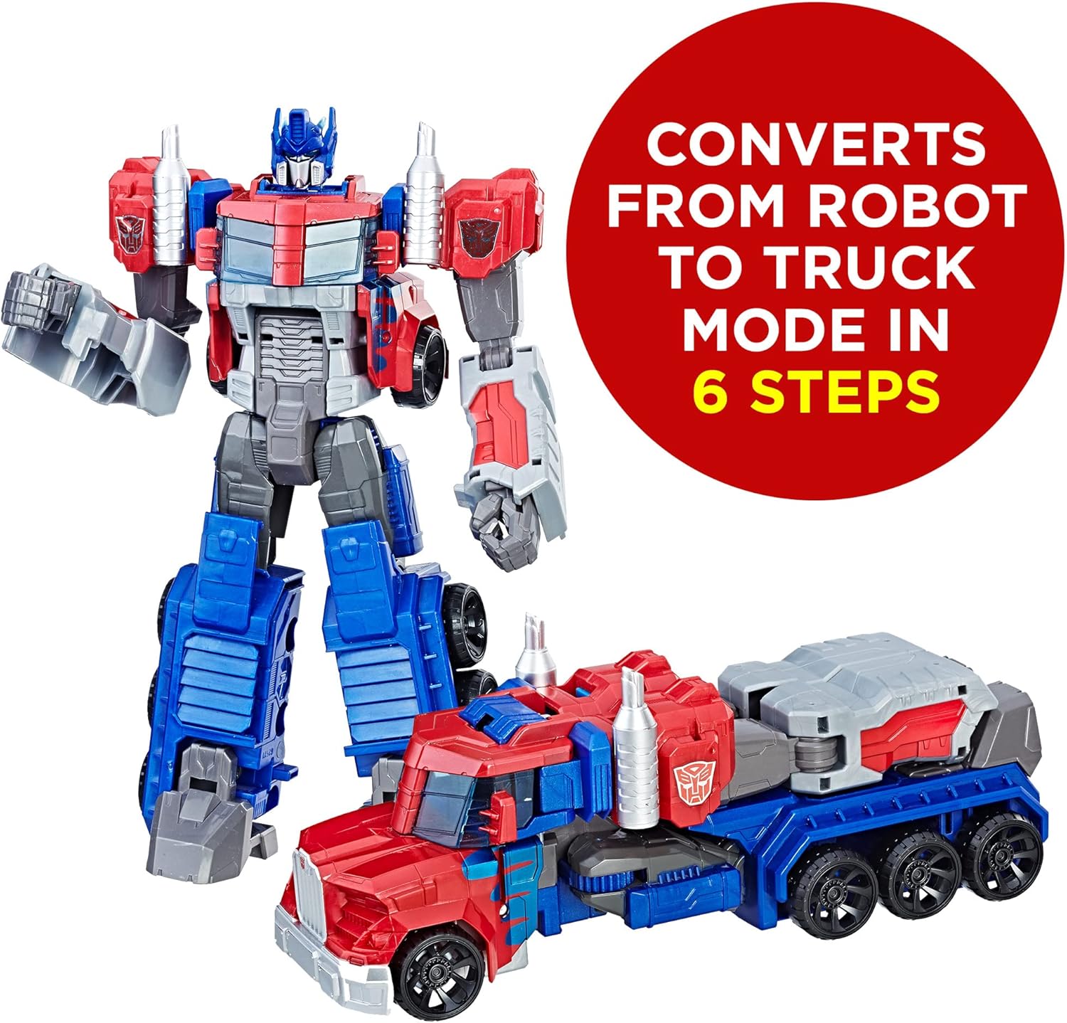 Transformers Toys Heroic Optimus Prime Action Figure - Timeless Large-Scale Figure, Changes into Toy Truck - Toys for Kids 6 and Up, 11-inch ( Exclusive)