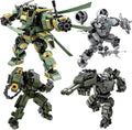 Transforming Mech Robot Building Blocks Set, 4 Kinds of Destroy Warrior City Mecha Action Figure with Weapons, Cool Creative Robots Toys Gift for Teens Boys (1448 PCS)