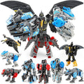 Dinosaur Transforming Robot Toys: 4-in-1  Figure Robot Dinosaur Toys for Kids 3-8 Transform Toy Birthday Gifts for Boys Girls Age 8 9 10 Years Old